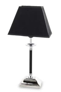 Lampka czarno srebrna glamour lampka nocna 48x14x23 143503