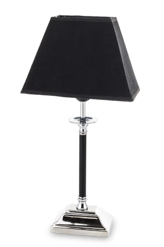 Lampka czarno srebrna glamour lampka nocna 48x14x23 143503