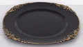 Podstawka pod talerz podtalerz czarno złoty 2x35cm 160465