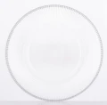 Podstawka pod talerz podtalerz transparentny srebrny 1,5x33cm 160488