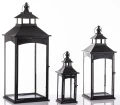 Latarnia metalowa ogrodowa lampion komplet czarny 3szt 86/67/45 cm 172853