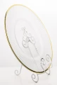 Podstawka pod talerz podtalerz szklany transparentno złoty 2x34x34 131196