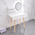 Toaletka kosmetyczna z lustrem LED biała styl Skandynawski 122x80x40 SU-063L