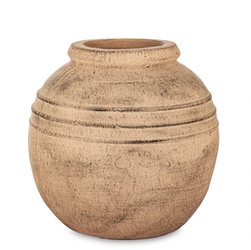 Wazon osłonka wykonana z terakoty brąz 27x25x25 wew.11cm 177278
