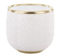 Osłonka donica doniczka ceramiczna biało-złota 16,5x17x17 138522