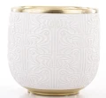 Osłonka donica doniczka ceramiczna biało-złota 16,5x17x17 138522