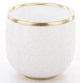 Osłonka donica doniczka ceramiczna biało-złota 16,5x17x17 138522