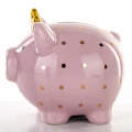 Skarbonka świnka dekoracyjna ceramiczna różowa 11x11x9 146873