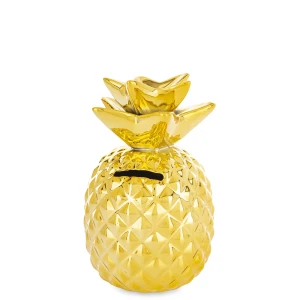 Skarbonka dekoracyjna ceramiczna złota ananas otwierana 15x9x9 168900