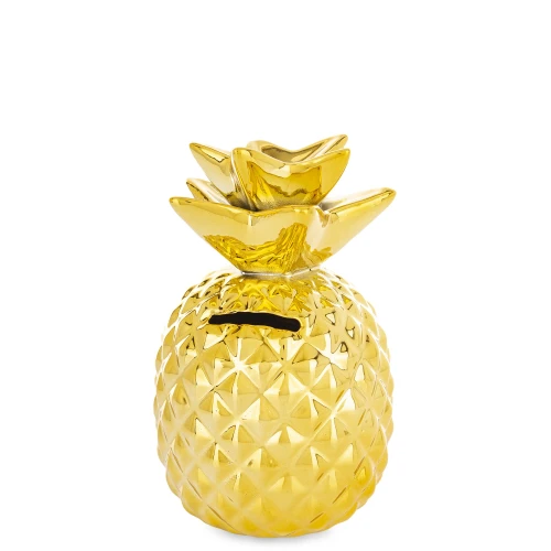 Skarbonka dekoracyjna ceramiczna złota ananas otwierana 15x9x9 168900