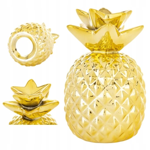 Skarbonka dekoracyjna ceramiczna złota ananas otwierana 15x9x9 168900