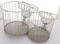 Klatka metalowa dekoracyjna srebrna kpl. 2 szt 60/50cm 184635