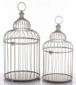 Klatka metalowa dekoracyjna srebrna kpl. 2 szt 60/50cm 184635