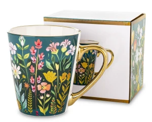 Kubek z porcelany kubek w kwiaty filiżanka do kawy herbaty 300ml 183580