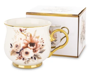 Kubek z porcelany kubek w kwiaty filiżanka do kawy herbaty 450ml  177413