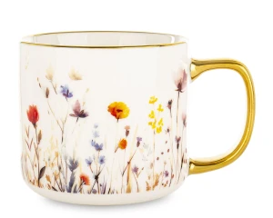 Kubek z porcelany biało złoty w opakowaniu dekoracyjnym 450ml 183988