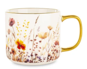 Kubek z porcelany biało złoty w opakowaniu dekoracyjnym 450ml 183990