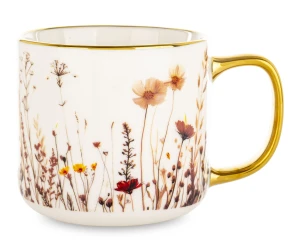 Kubek z porcelany biało złoty w opakowaniu dekoracyjnym 450ml 183991