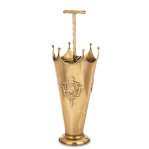 Parasolnik metalowy złoty antyczny 58x21,5 cm 175629