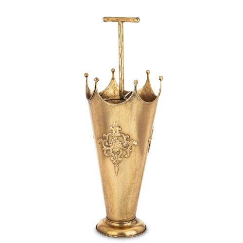 Parasolnik metalowy złoty antyczny 58x21,5 cm 175629