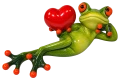 Figurka dekoracyjna żaba leżąca z sercem 6,5x16 105258
