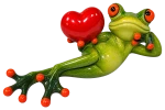 Figurka dekoracyjna żaba leżąca z sercem 6,5x16 105258