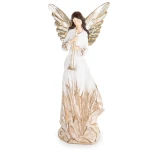Figurka dekoracyjna anioł aniołek złoto biały elegancki 34cm 185065