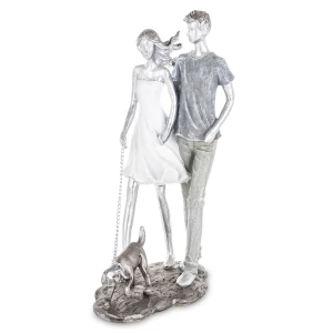 Figurka dekoracyjna para z pieskiem kolekcja family 26,5x10x18 184160