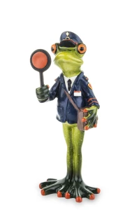 Figurka dekoracyjna żaba żabka policjant z lizakiem 17x7x4,5 137224