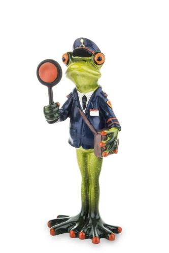 Figurka dekoracyjna żaba żabka policjant z lizakiem 17x7x4,5 137224