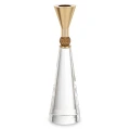 Świecznik szklany połączony z metalem złoty glamour 21x5,5x5,5 182814
