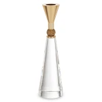 Świecznik szklany połączony z metalem złoty glamour 21x5,5x5,5 182814