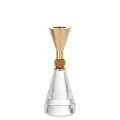 Świecznik szklany połączony z metalem złoty glamour 15x5,5x5,5 182812