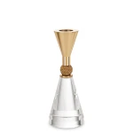 Świecznik szklany połączony z metalem złoty glamour 15x5,5x5,5 182812