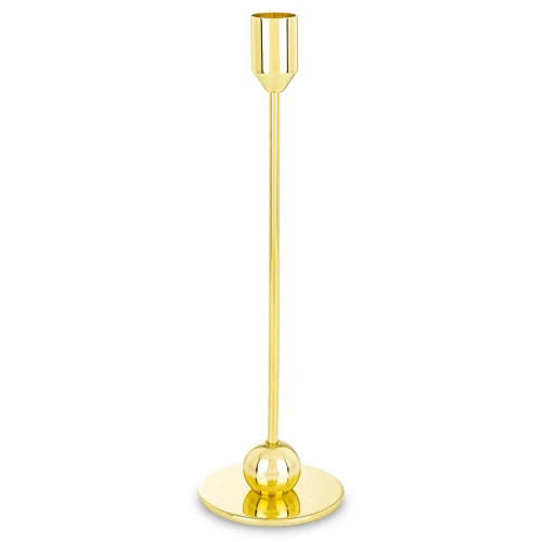 Świecznik metalowy złoty glamour  26x8x8 182811