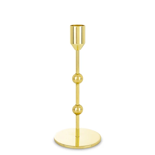 Świecznik metalowy złoty glamour 19x8x8 182806