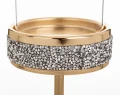 Świecznik metalowy złoty glamour z pirytem nowoczesny 30x10x10 176120