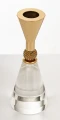 Świecznik szklany połączony z metalem złoty glamour 15x5,5x5,5 182812