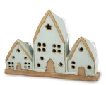Dekoracja ceramiczna domek domki świecznik na 3 świece 14x20,5x6 180727