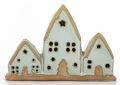 Dekoracja ceramiczna domek domki świecznik na 3 świece 14x20,5x6 180727