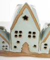 Dekoracja ceramiczna domek domki świecznik na 3 świece 14x20,5x6 180727
