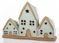 Dekoracja ceramiczna domek domki świecznik na 3 świece 14x20,5x6 180727