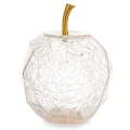 Ozdoba dekoracyjna szklana jabłko led przeźroczyste crackle 19x14x14 186161