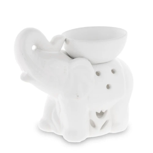Kominek zapachowy ceramika biały słonik 14x16x8 145647