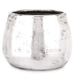 Osłonka donica doniczka ceramiczna srebrna 18x21x21 141480
