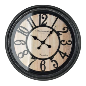 Zegar ścienny retro duży 50cm czarny HTBE0401 