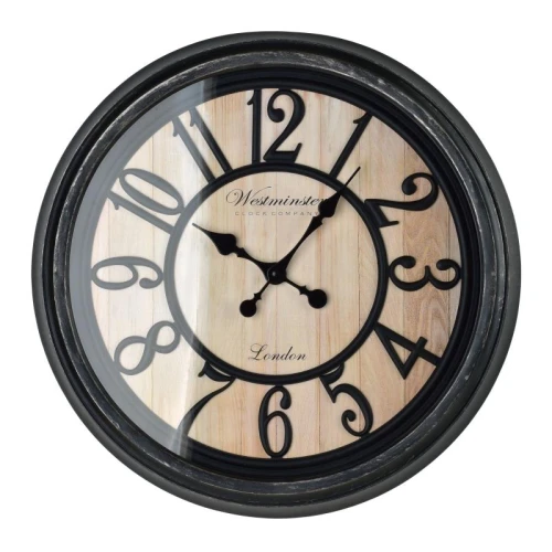 Zegar ścienny retro duży 50cm czarny HTBE0401