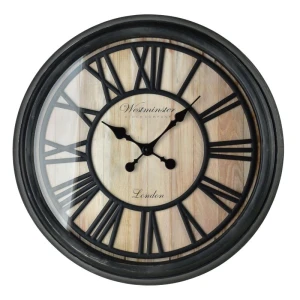 Zegar ścienny retro duży 50cm czarny HTBE0395