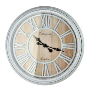 Zegar ścienny retro duży 50cm biały HTBE0388 