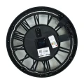 Zegar ścienny retro podświetlany LED duży 50cm srebrny ruchomy mechanizm HTBE0326